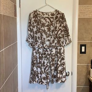 Charlotte Russe Mid Floral Print Wrap Dress L